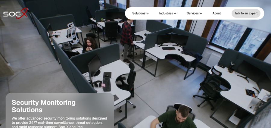 The SOCX Security website today, its first screen.